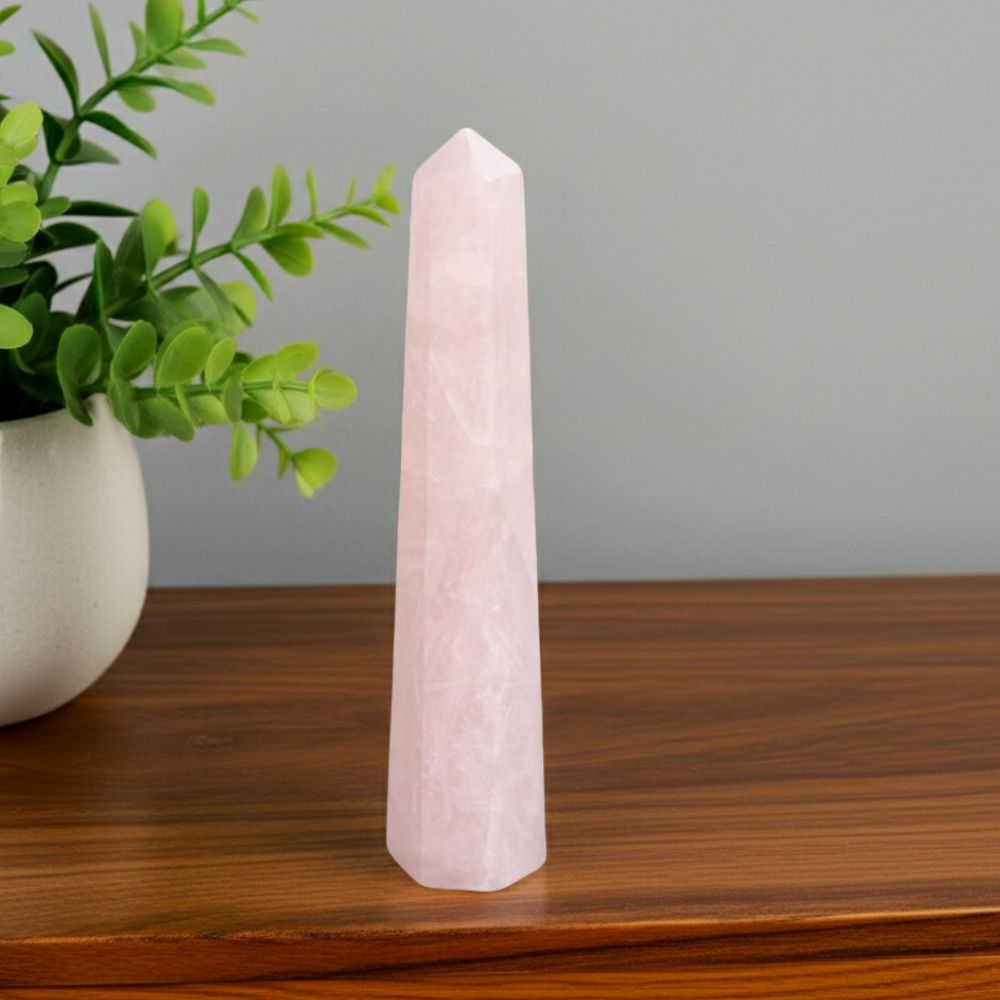 Rose Quartz Crystal Tower – 11 cm