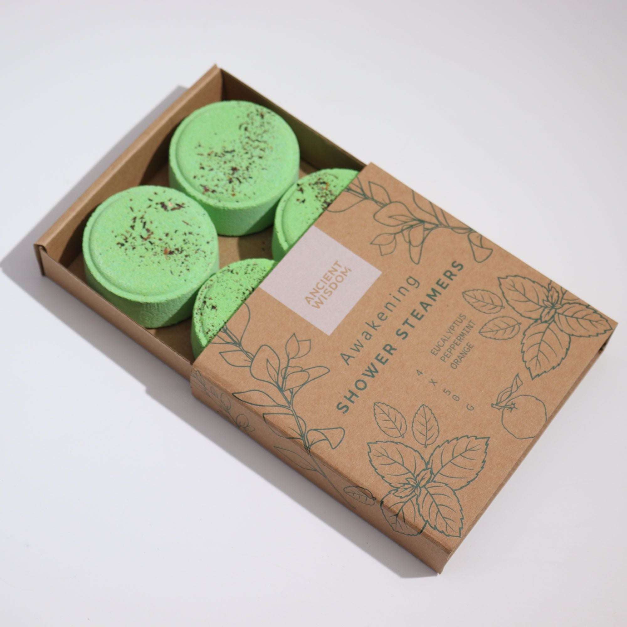 Awakening shower steamers with Orange Eucalyptus and Peppermint four pack