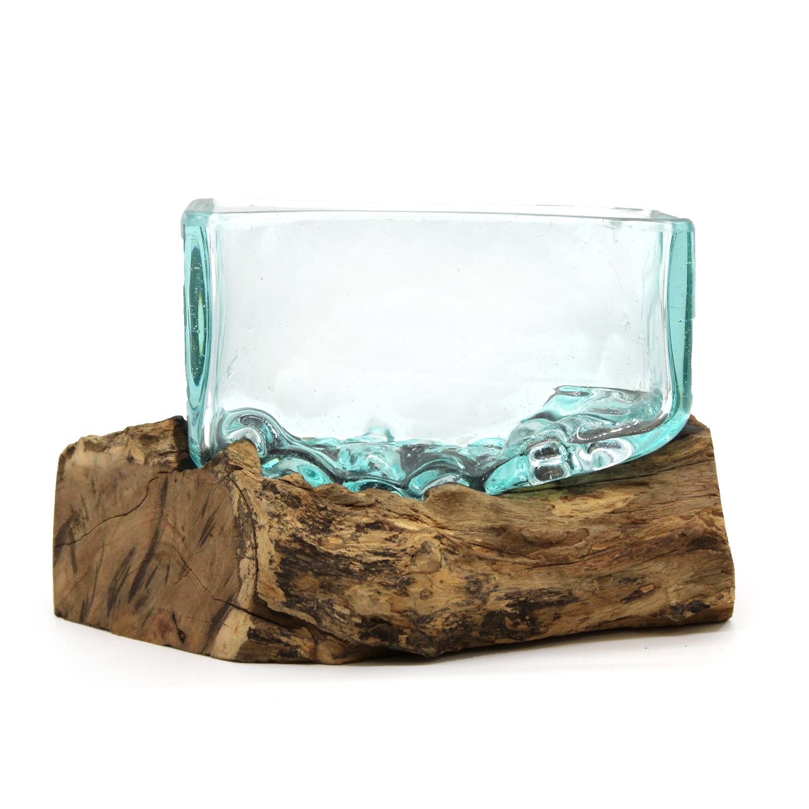 Molten Glass Bowl on Wood – Large