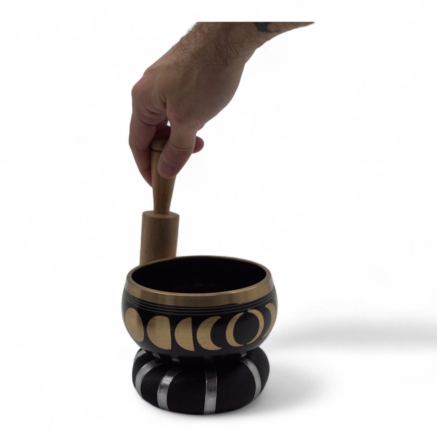 Moon phase singing bowl set – Black 10.7 cm
