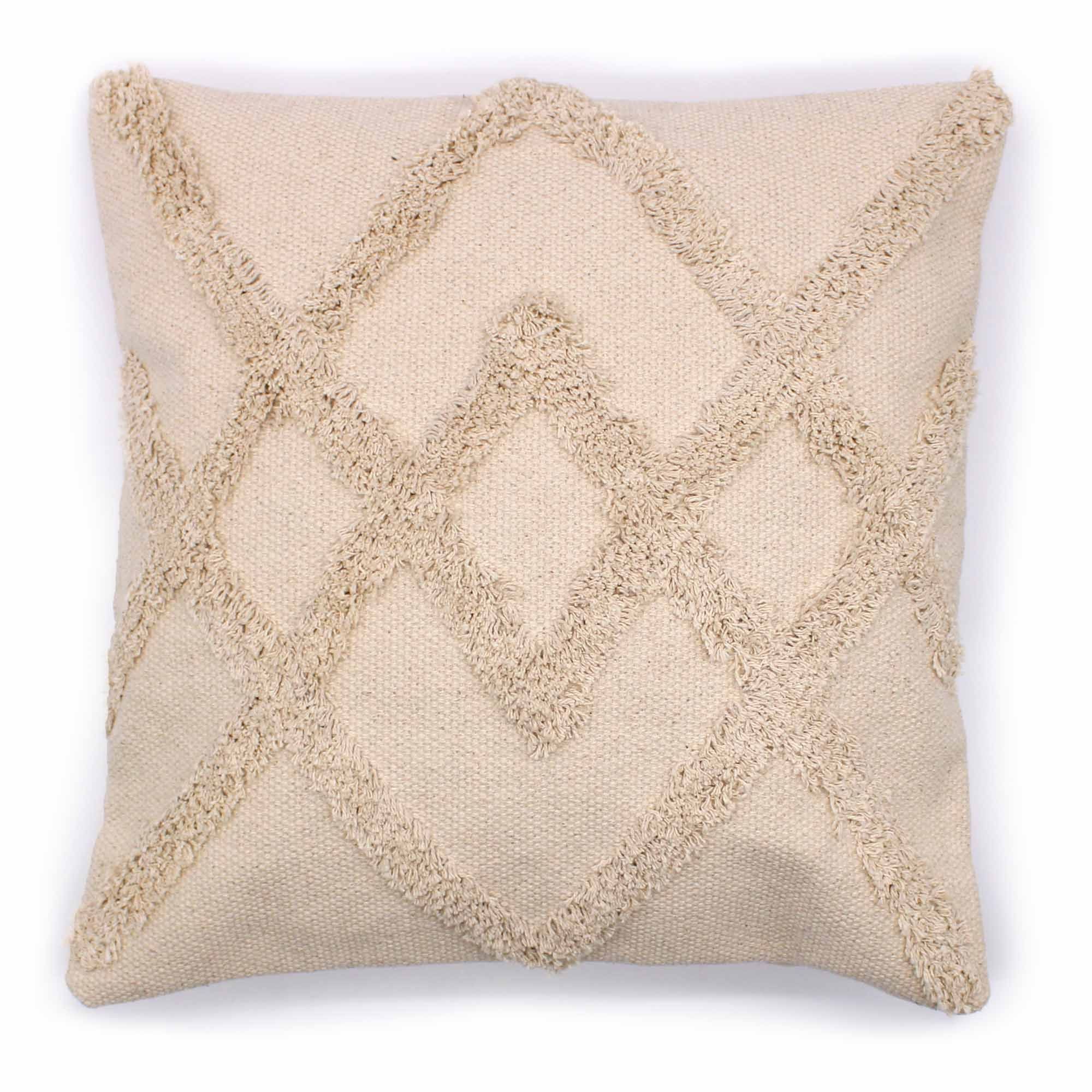 Textured Cotton Cushion Cover – Cream – 45 × 45 cm
