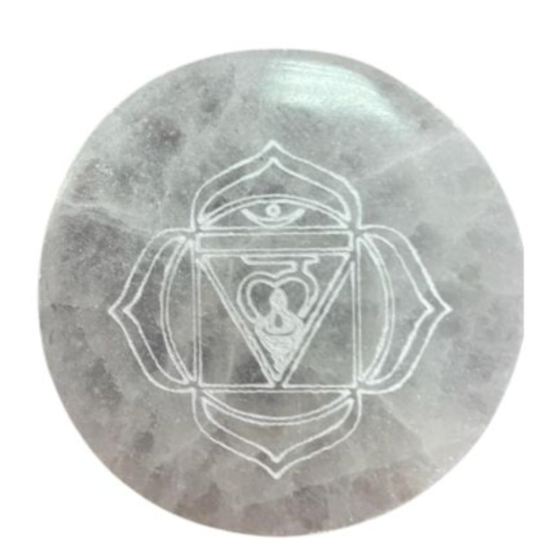 Seven Chakra Selenite Charging Plate Set