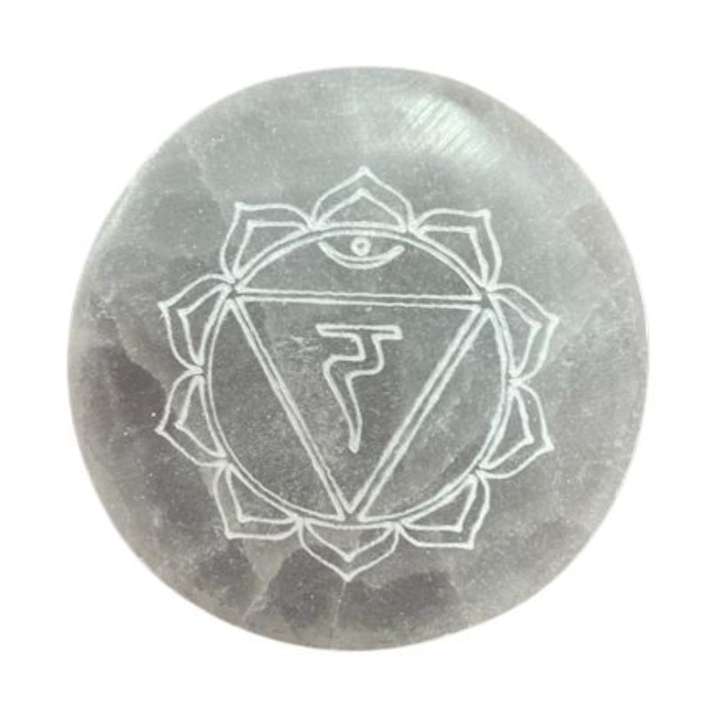 Seven Chakra Selenite Charging Plate Set
