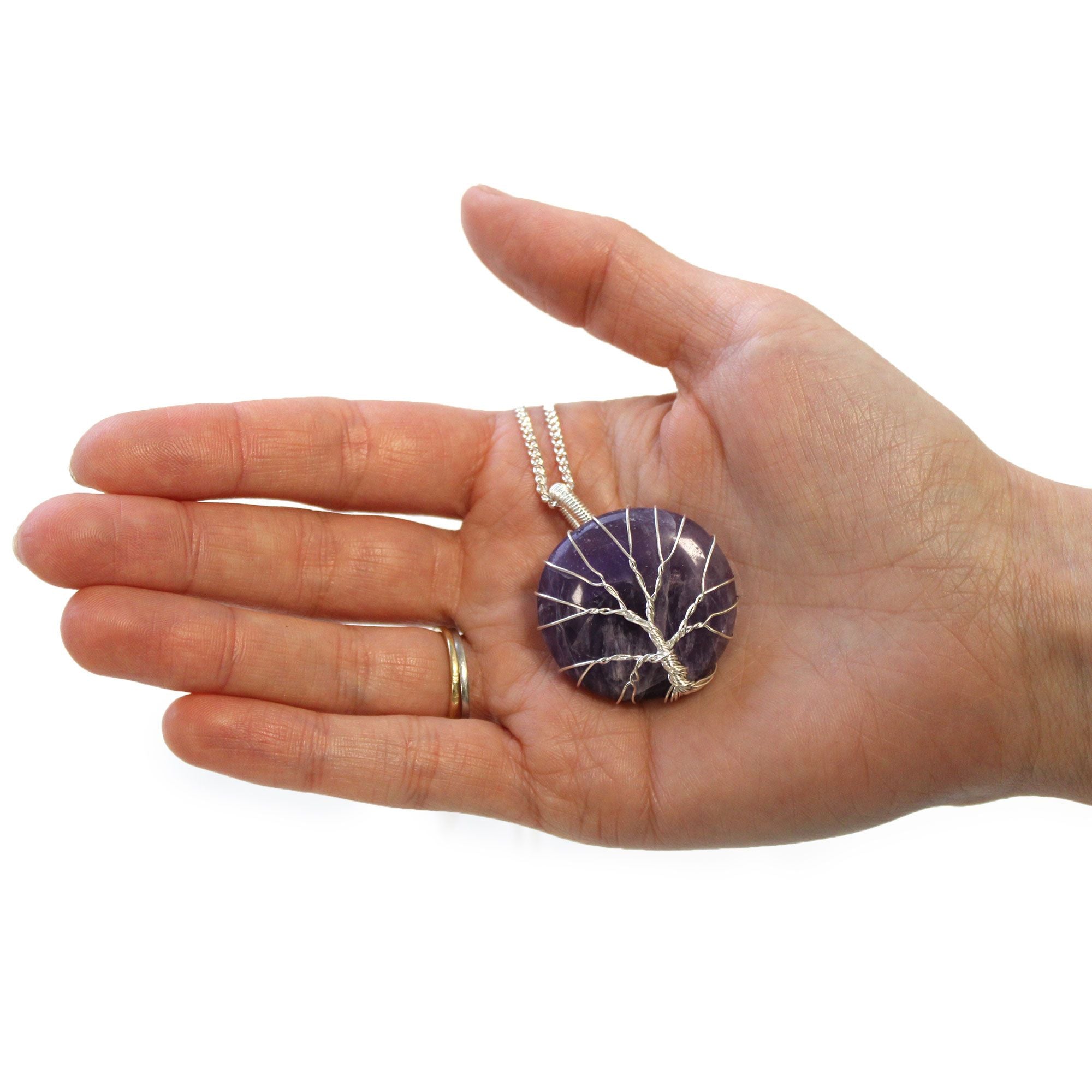 Tree of Life Amethyst Necklace β Handcrafted Gemstone