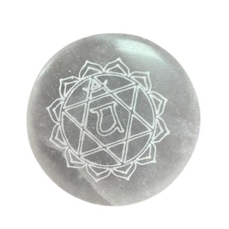 Seven Chakra Selenite Charging Plate Set