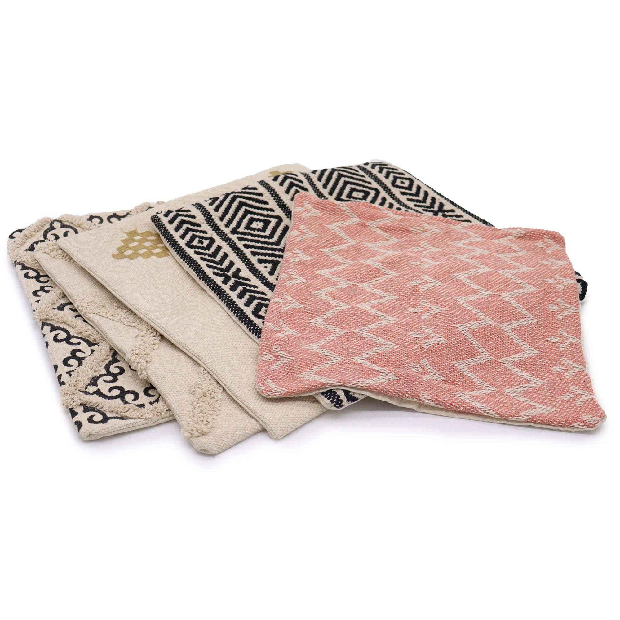 Textured Cotton Cushion Cover – Cream – 45 × 45 cm