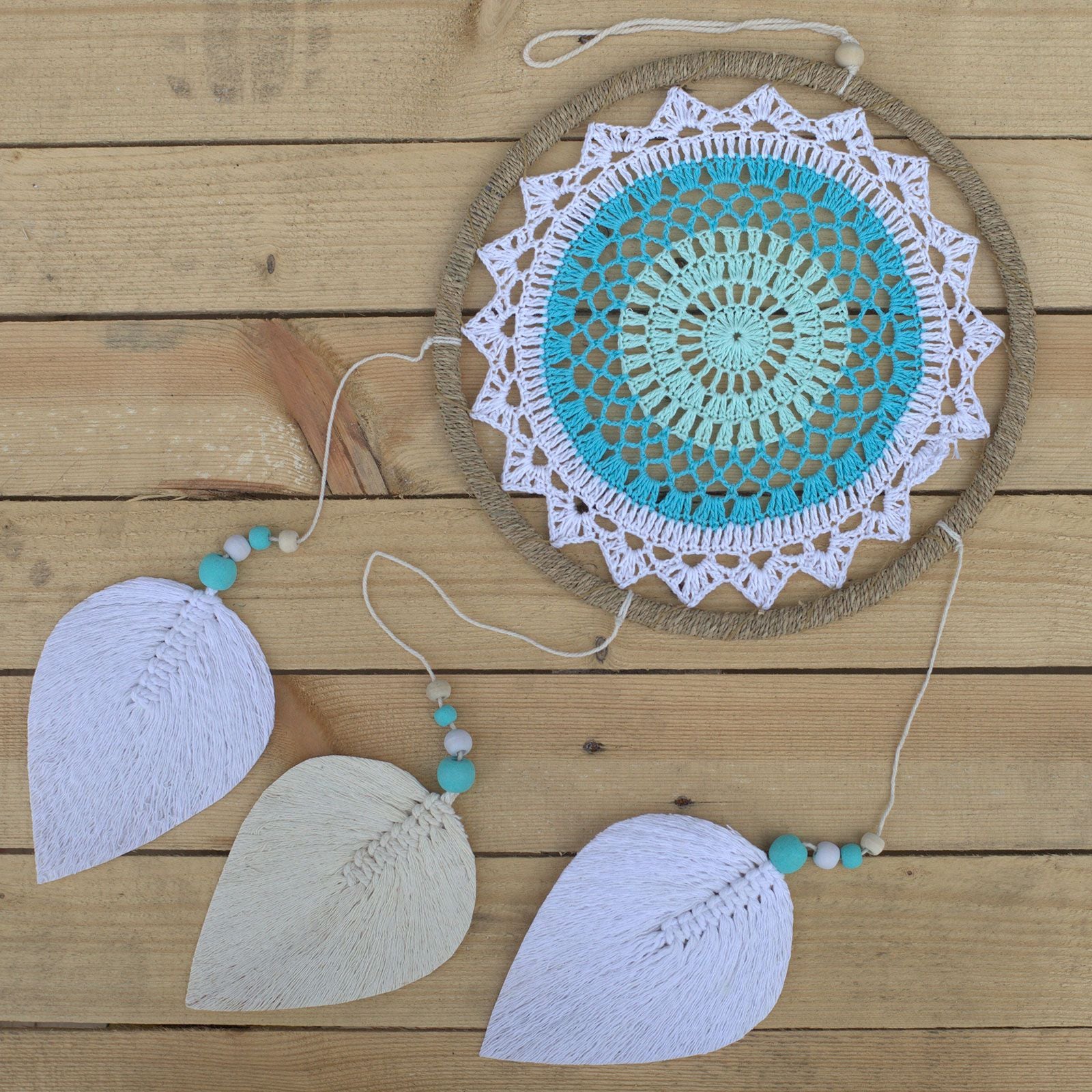 Natural Dream Catcher – Large | Turquoise Elemental Spirits
