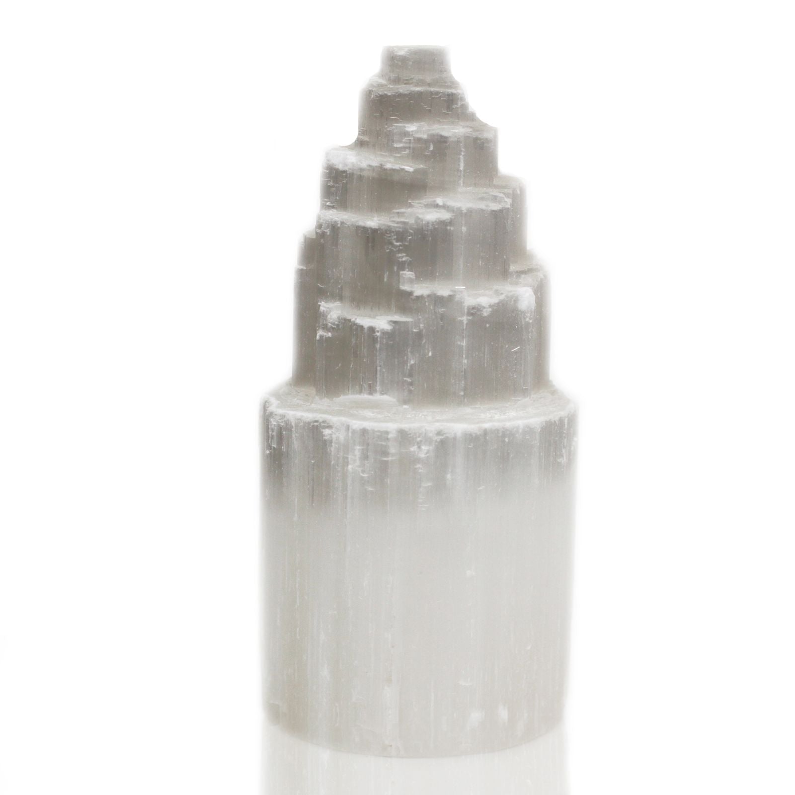 Natural Selenite Tower Lamp – 20 cm