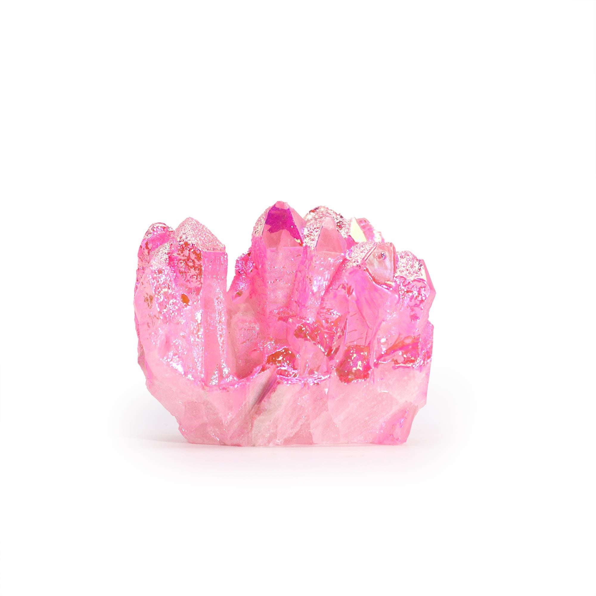 Decorative Aura Rose Halo Quartz-Style Cluster – Approx. 7–10 cm