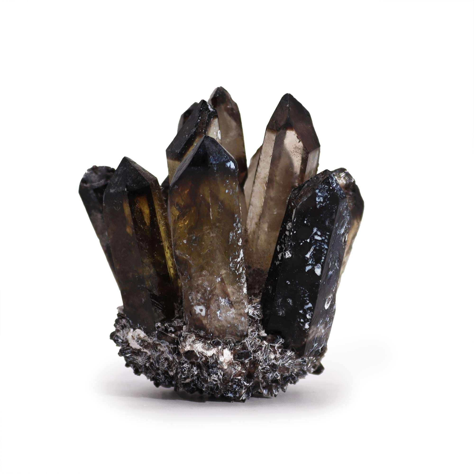Decorative Smoky Ghost Quartz-Style Crystal Cluster – Approx. 8 cm