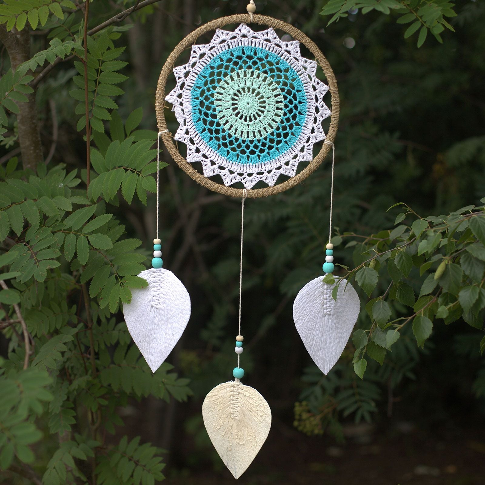 Natural Dream Catcher – Large | Turquoise Elemental Spirits