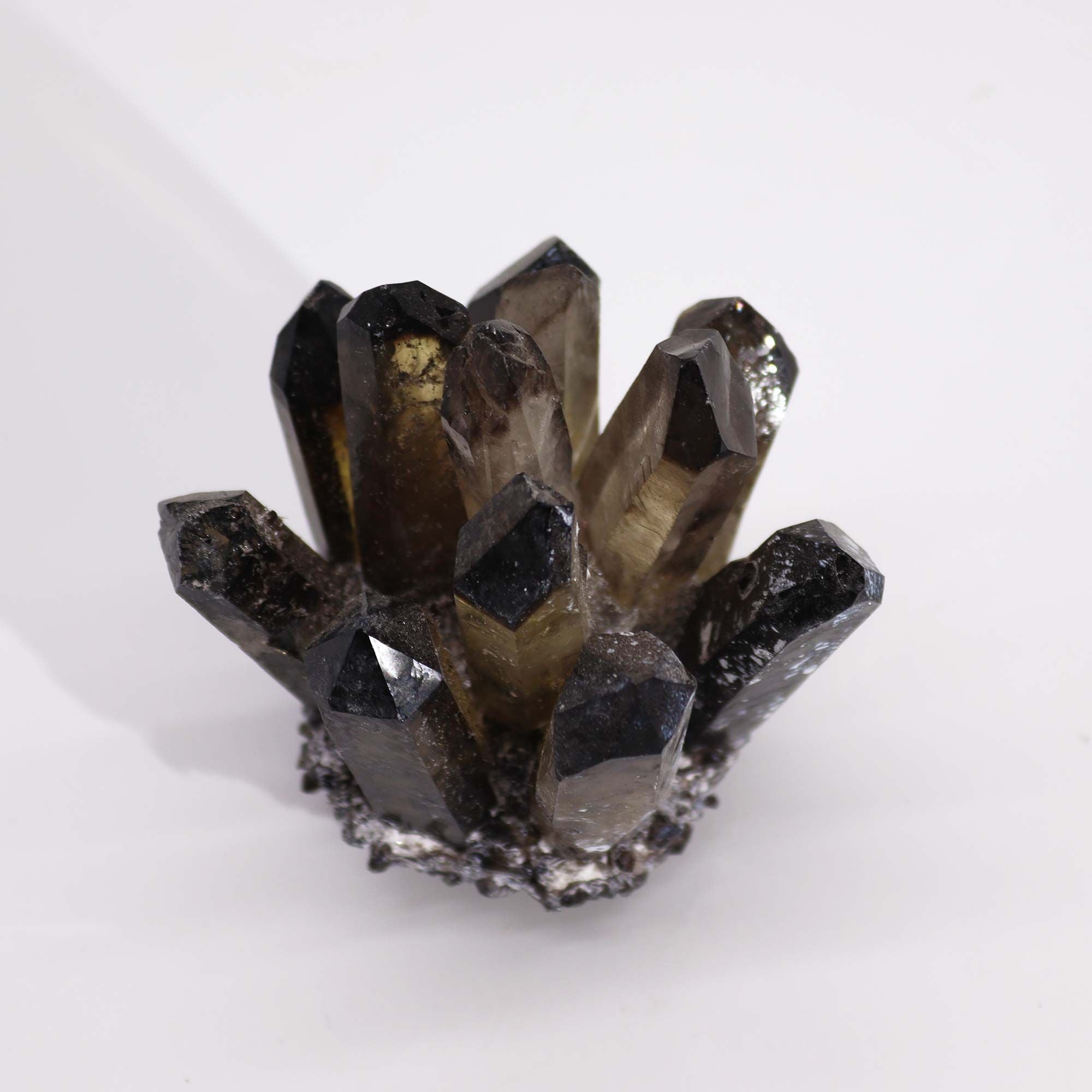 Decorative Smoky Ghost Quartz-Style Crystal Cluster – Approx. 8 cm