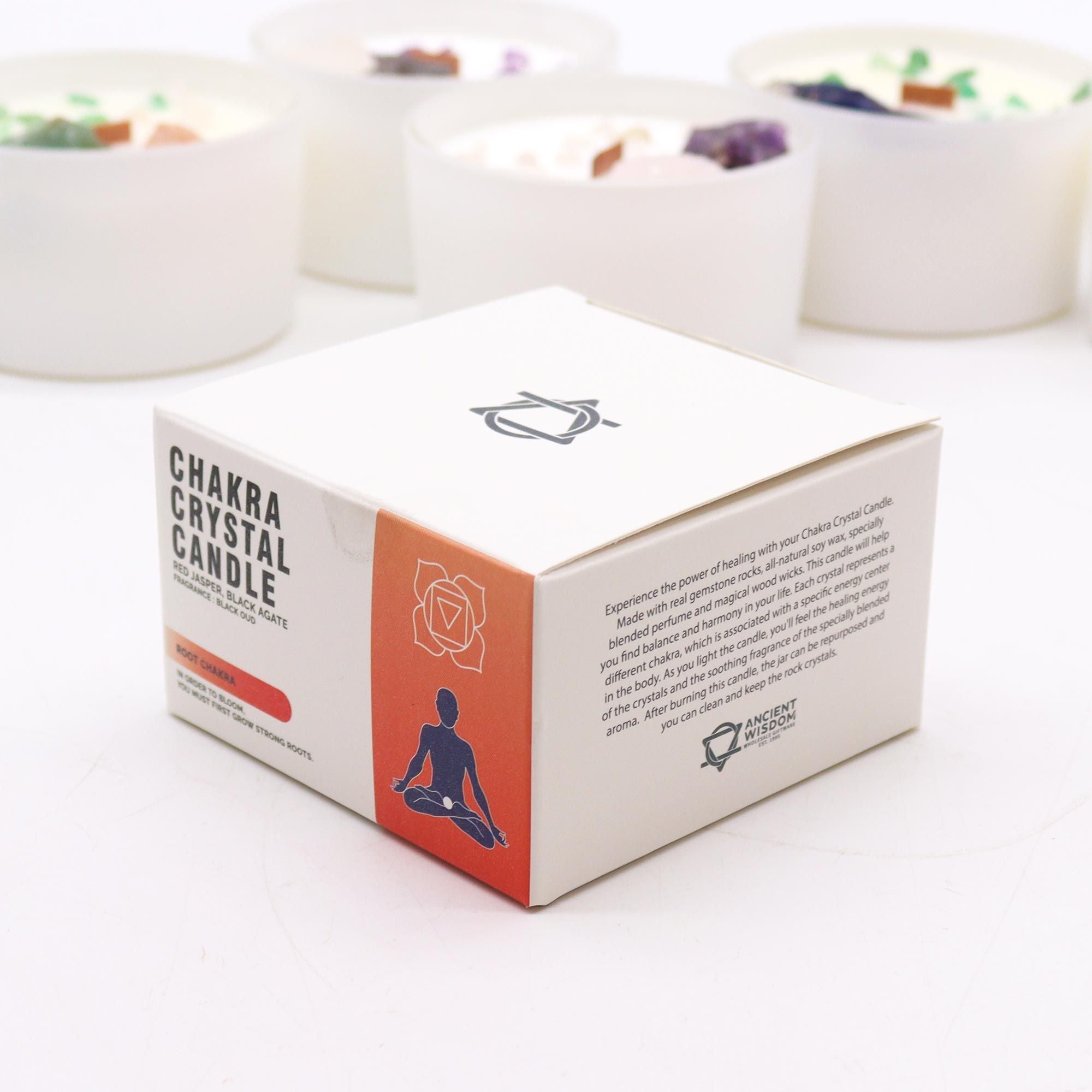 Root Chakra Crystal Candle – Black Oud