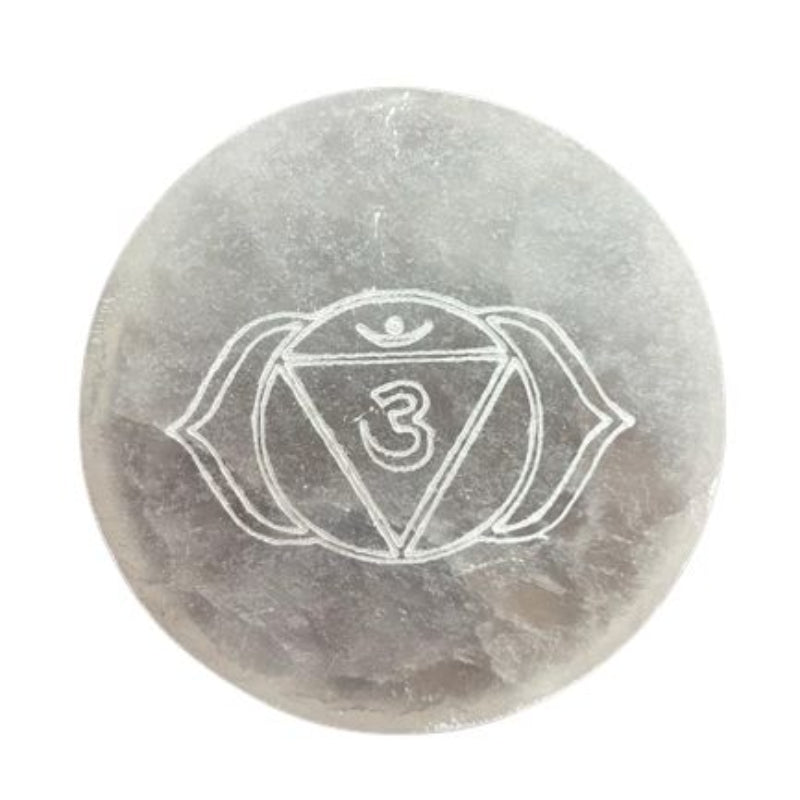 Seven Chakra Selenite Charging Plate Set