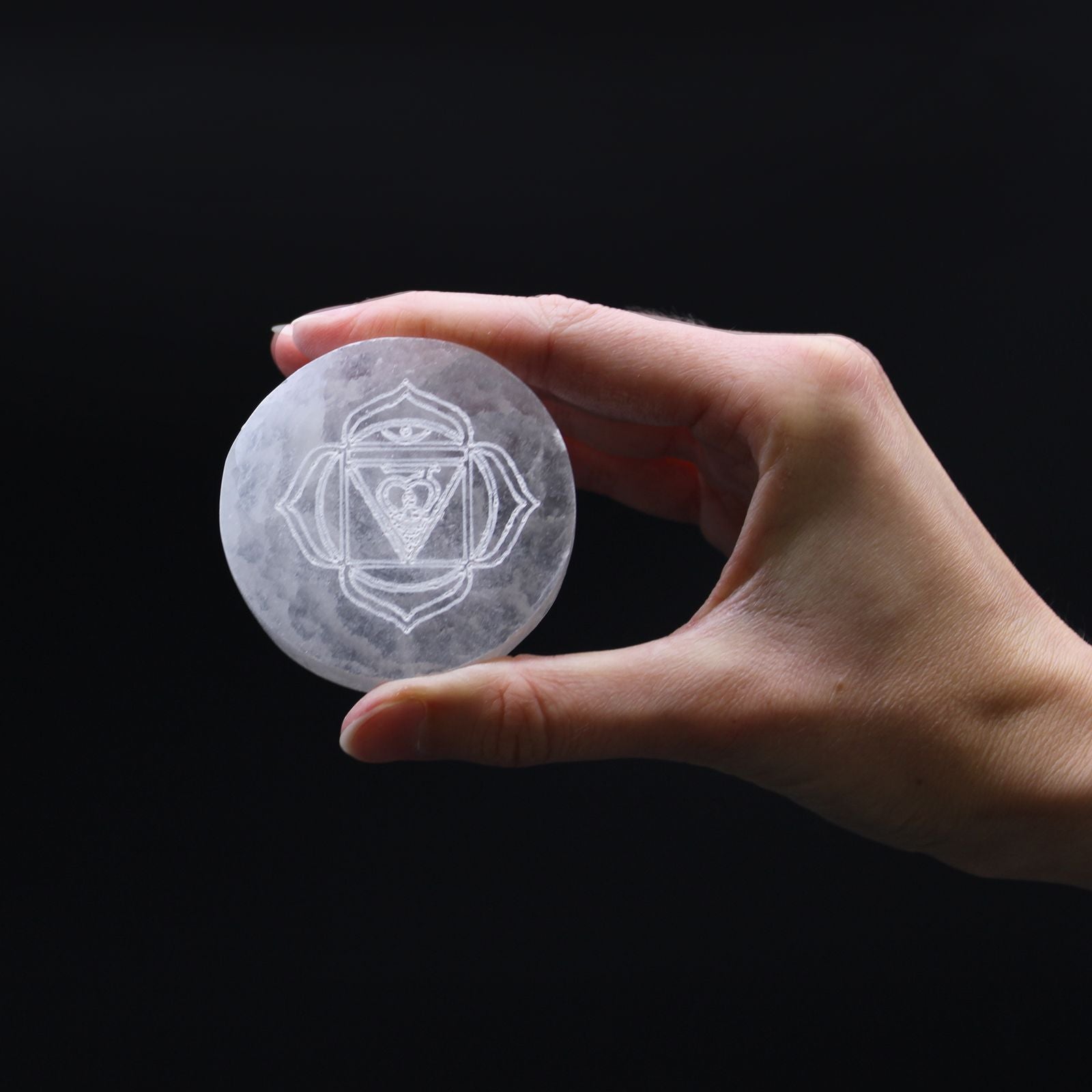 Seven Chakra Selenite Charging Plate Set