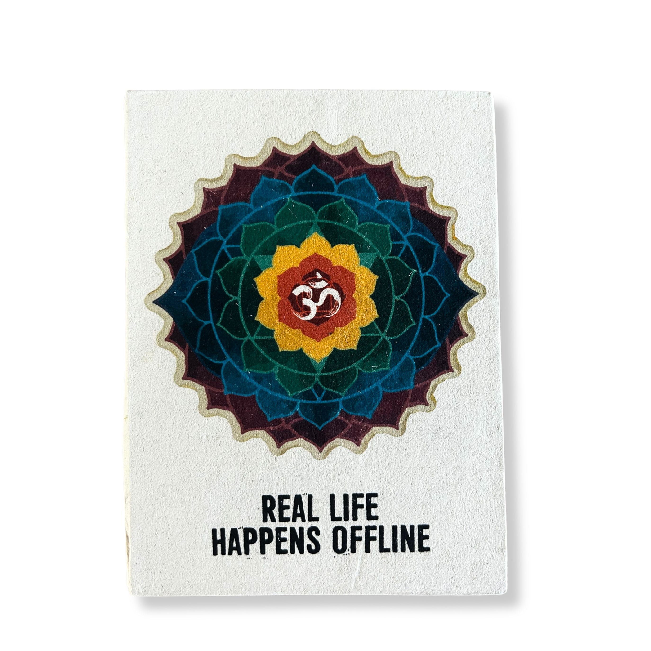 Large Lokta Notebook - Real life happens offline