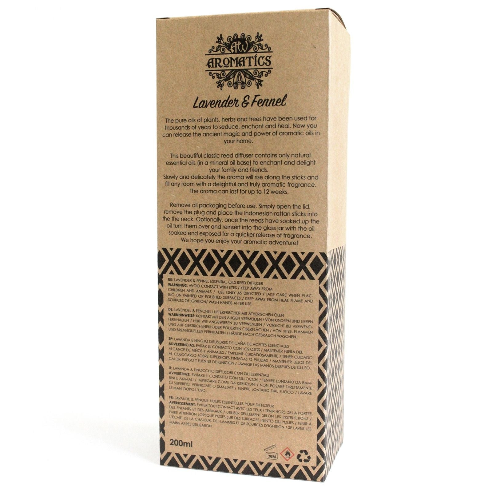 Lavender & fennel essential oil reed diffuser – 200 ml