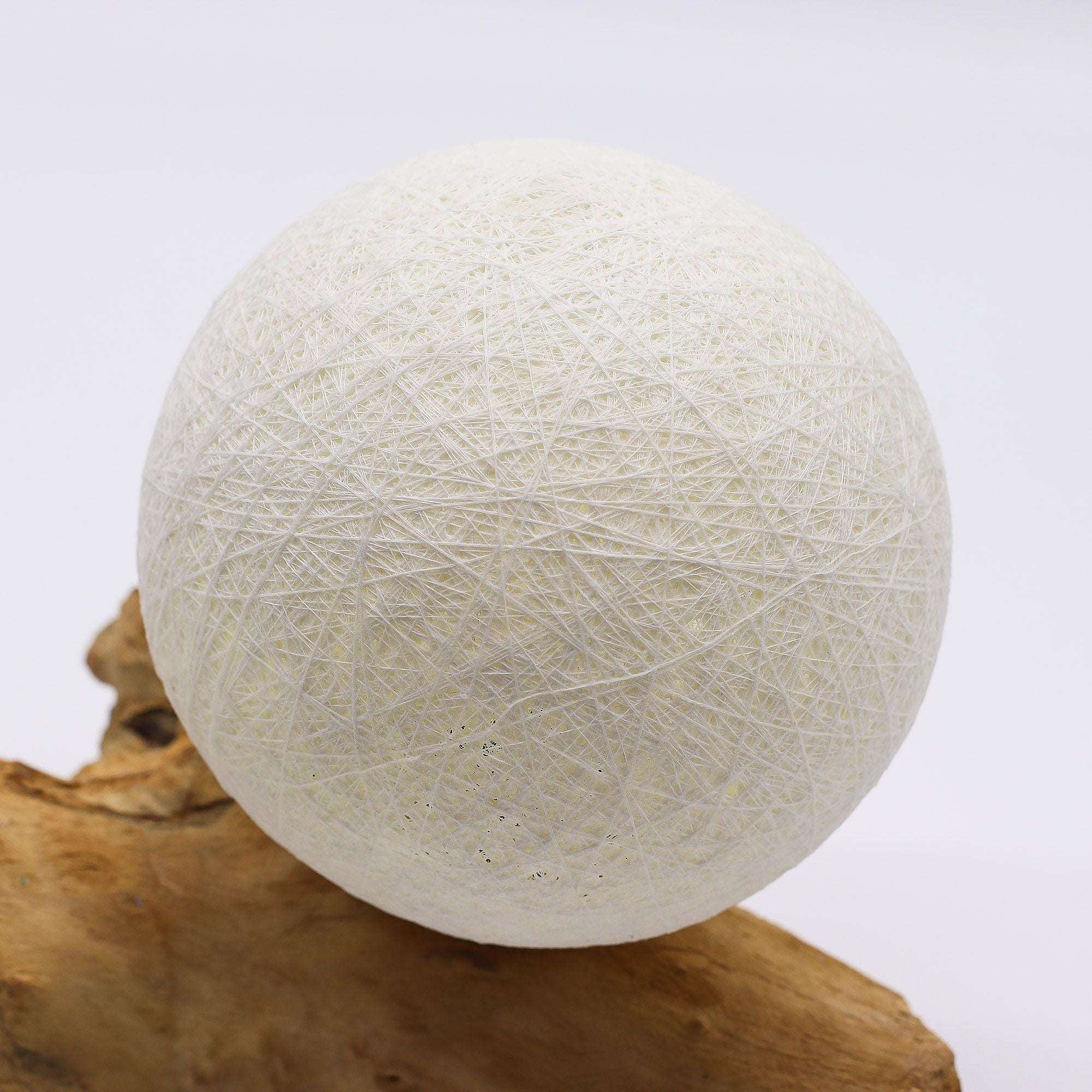 DriftGlow Driftwood Lamp – Cotton Luna Ivory Shade