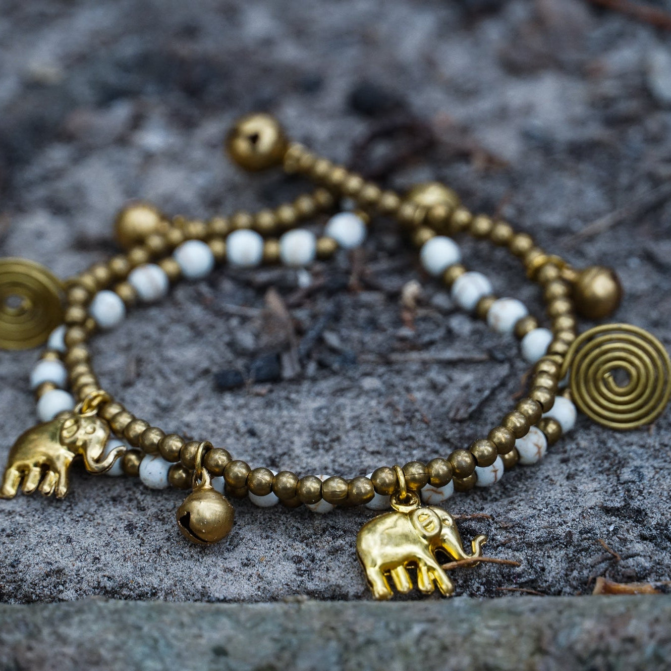 Boho Brass Elephant Bracelet