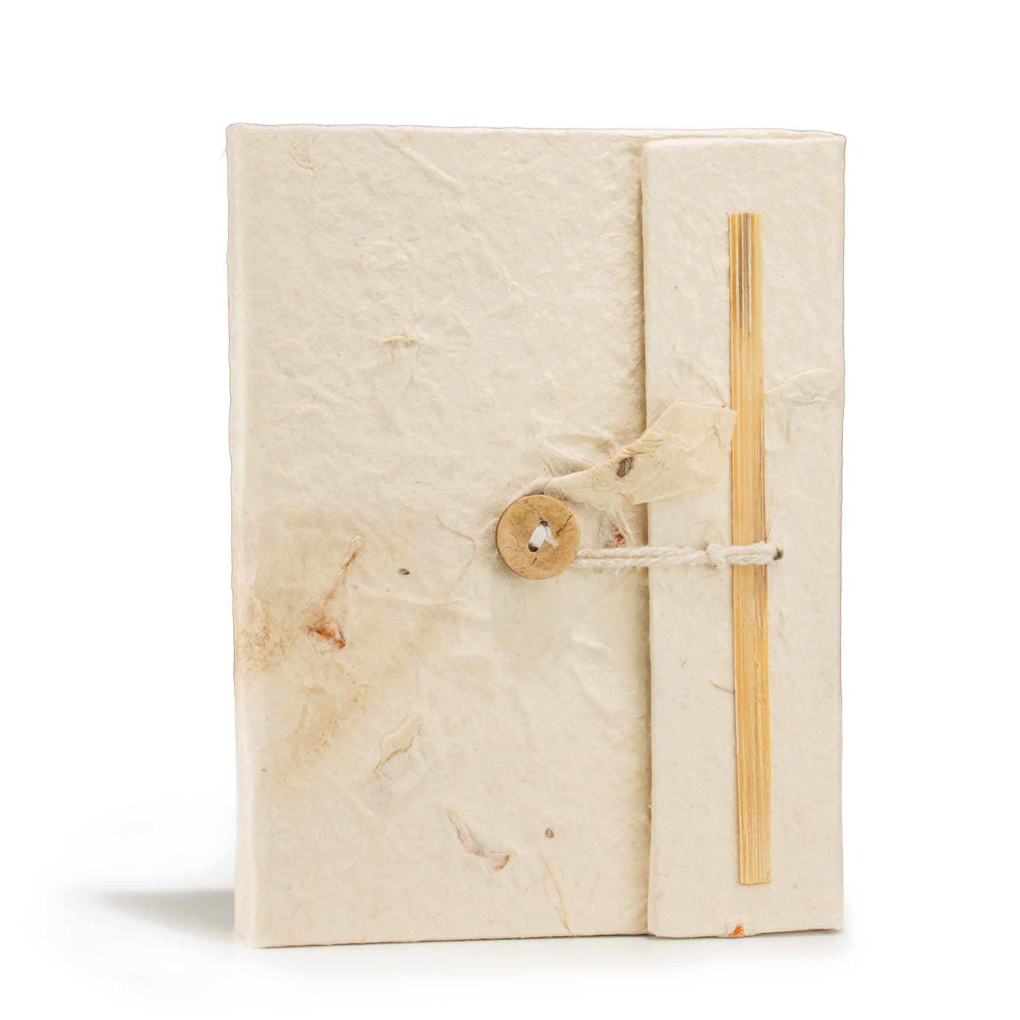 Handmade dried flower journal with natural Lokta paper cover