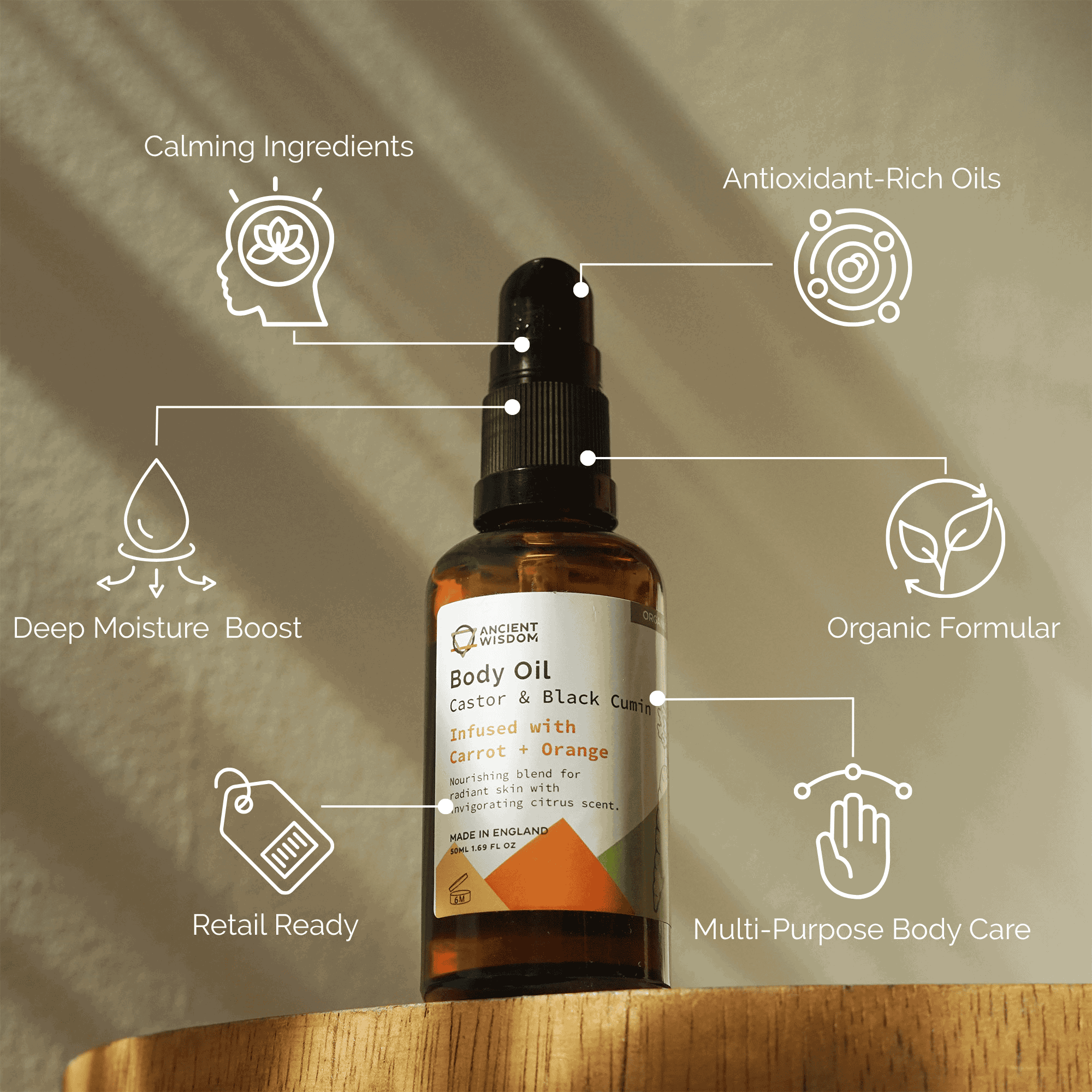 Organic body oil 50ml - Carrot & orange
