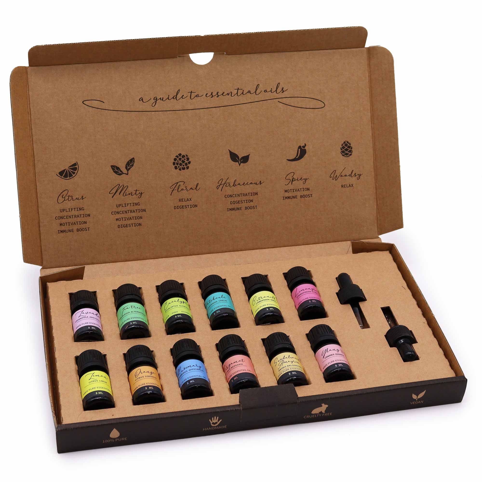 Top 12 pure essential oil set with twelve 5ml aromatherapy oils