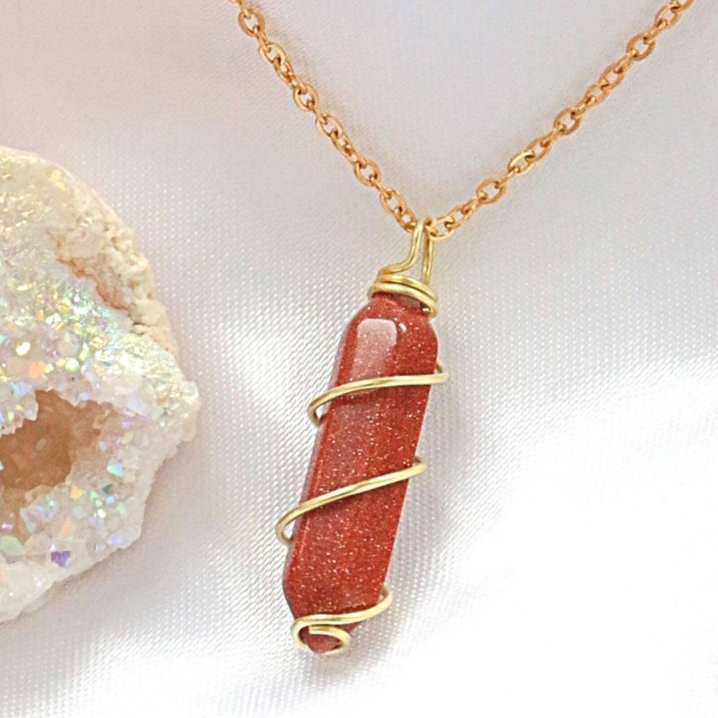 18K Double-Ended Natural Crystal Necklace