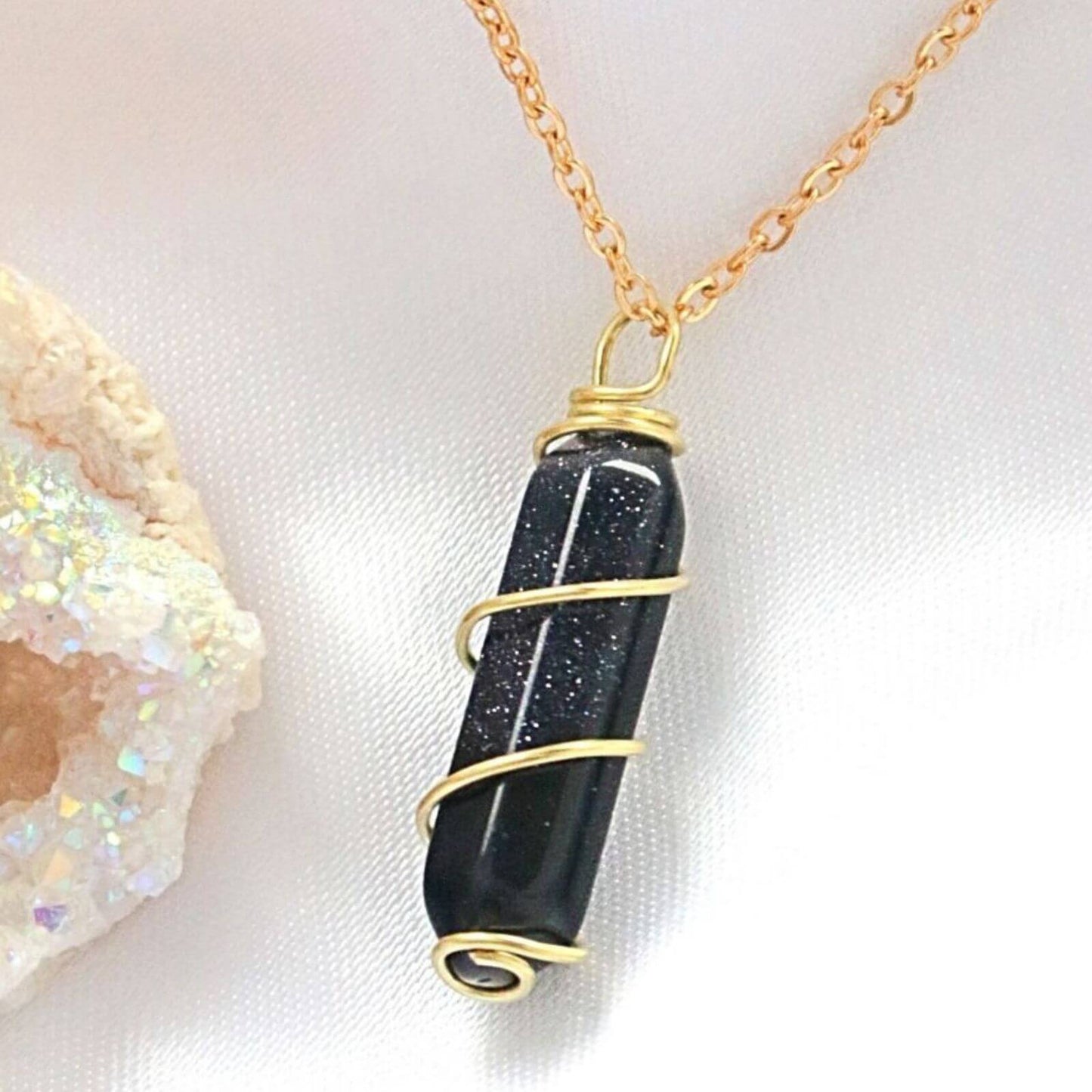 18K Double-Ended Natural Crystal Necklace