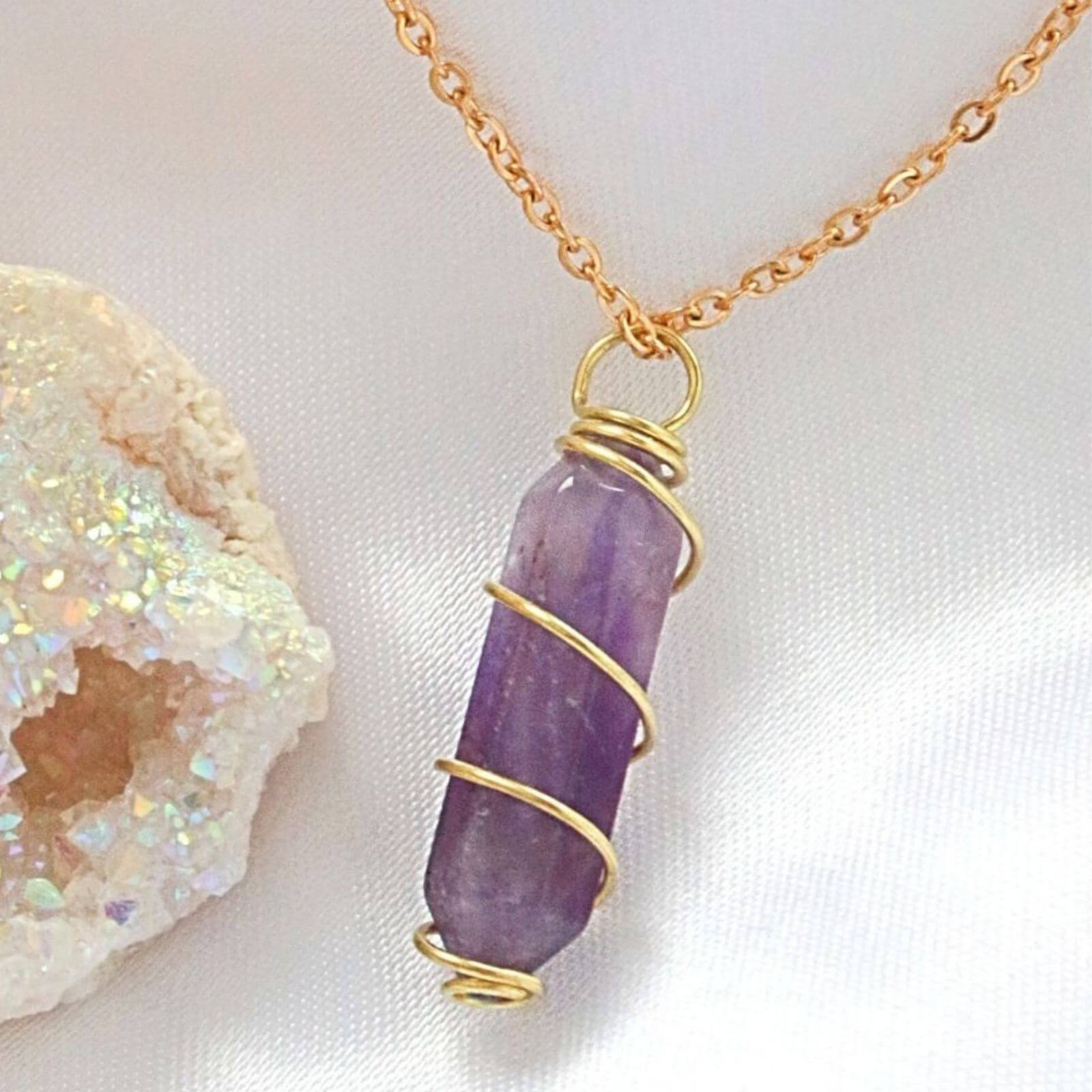 18K Double-Ended Natural Crystal Necklace