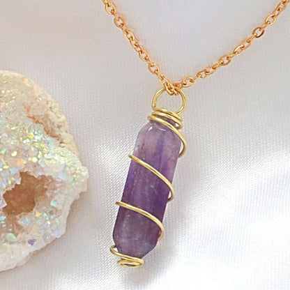 18K Double-Ended Natural Crystal Necklace