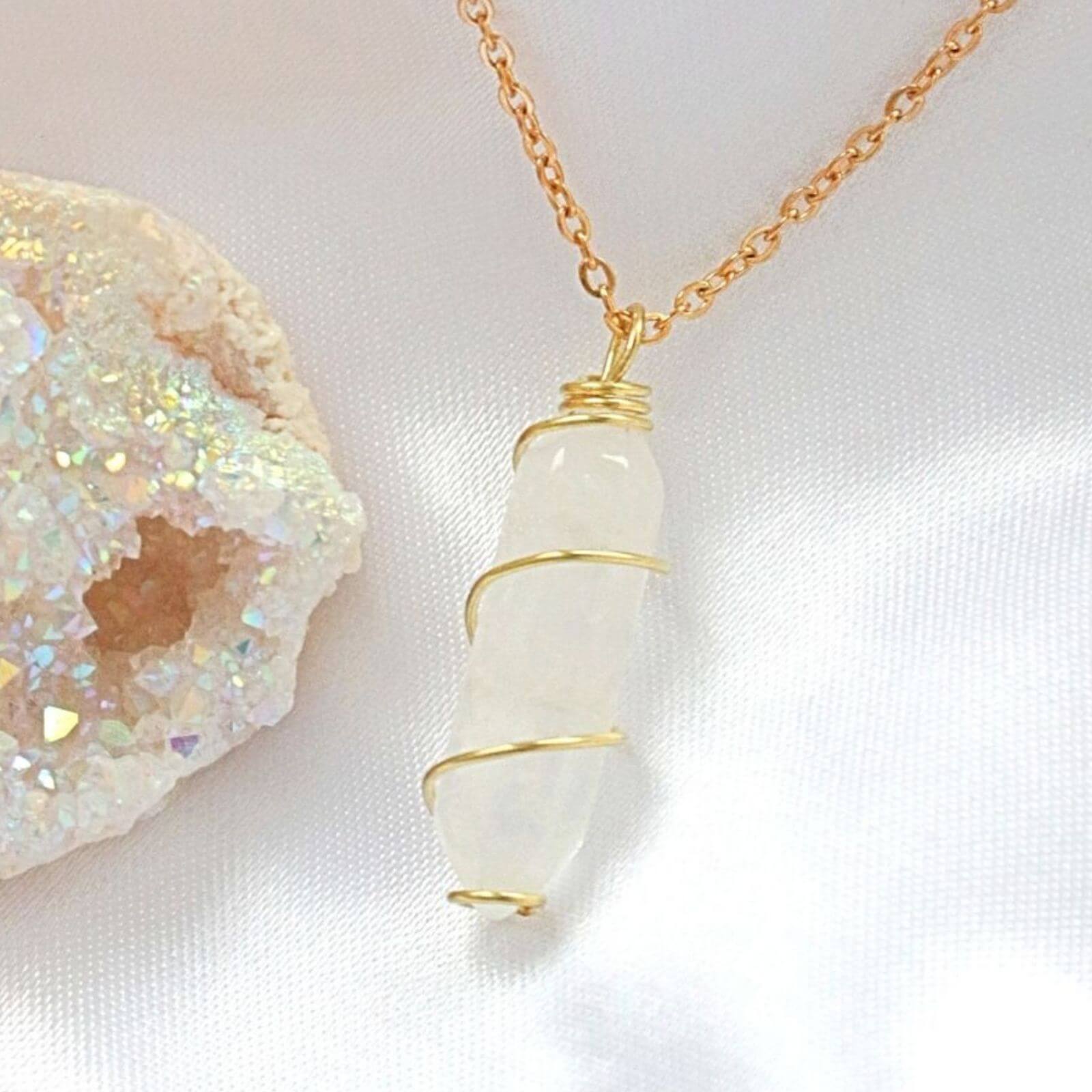18K Double-Ended Natural Crystal Necklace