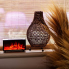 Flame effect aroma diffuser with bird sound – Black
