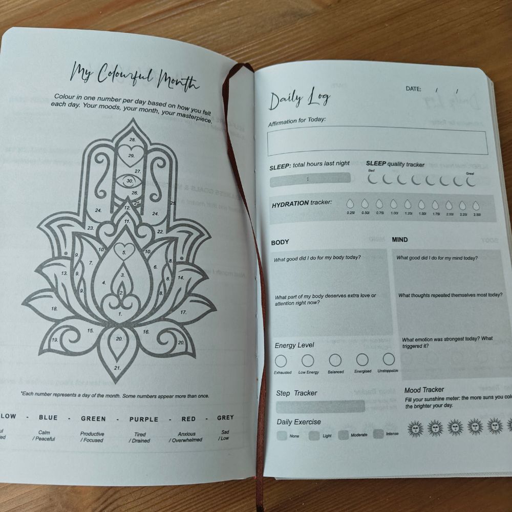 White wellness journal - 120 pages