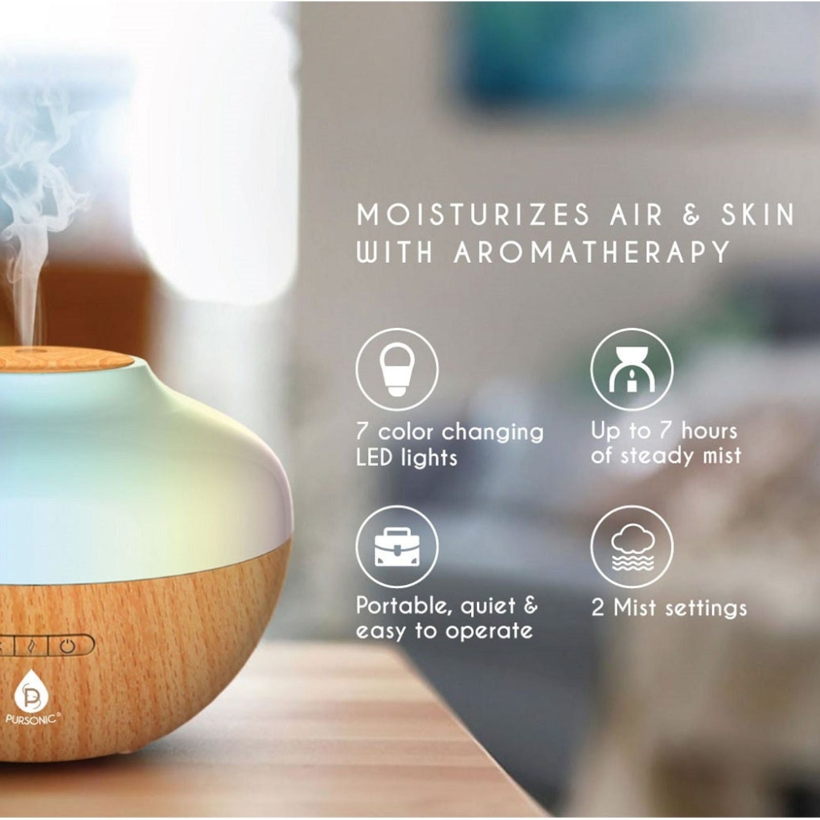 Pursonic Aromatherapy Diffuser & Essential Oil Set