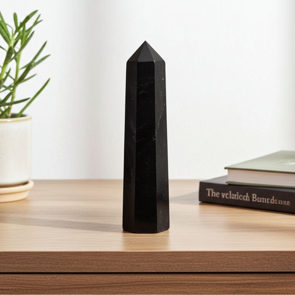 Black Tourmaline Crystal Tower – 11 cm