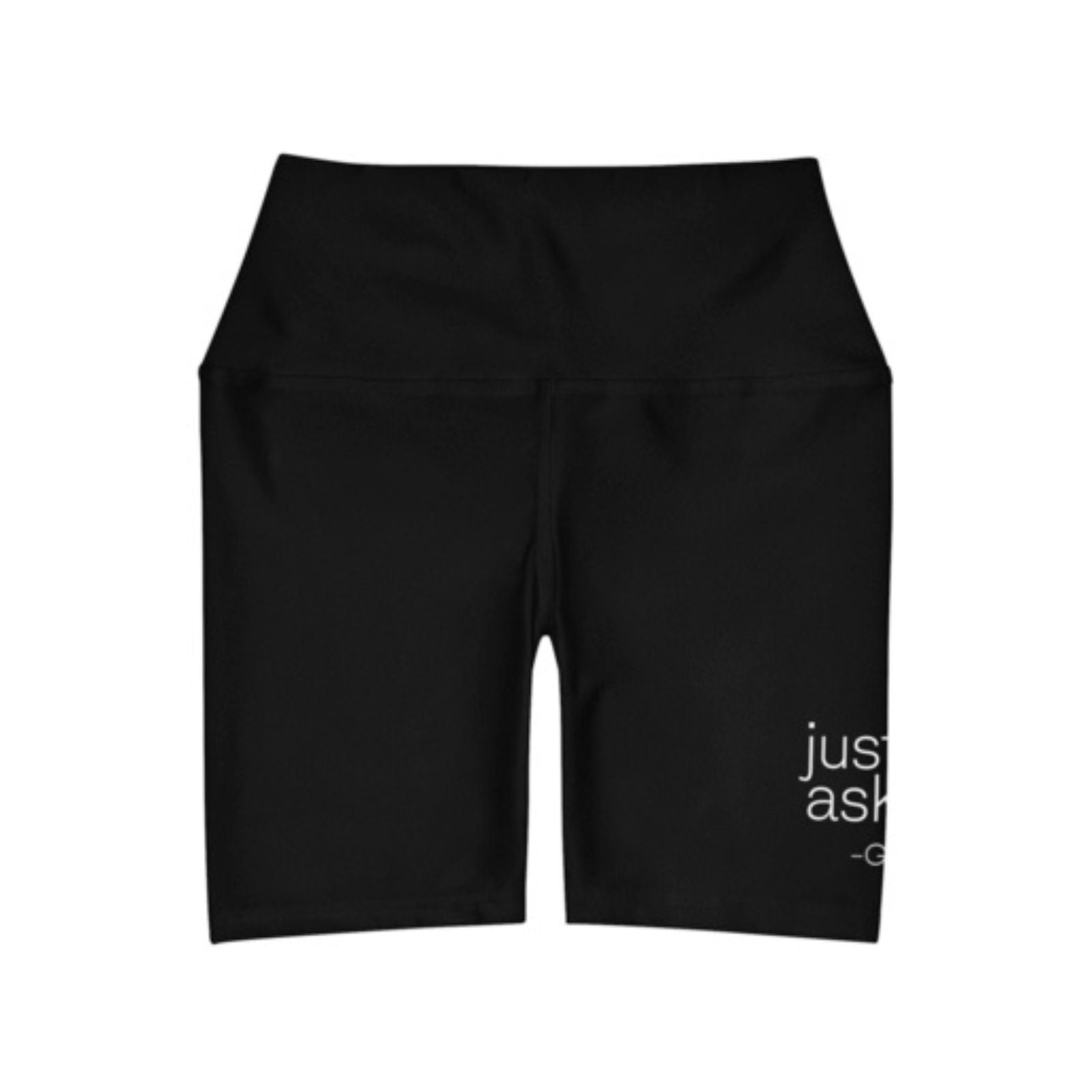 Women’s High-Waisted Black Yoga Shorts – Just Ask God