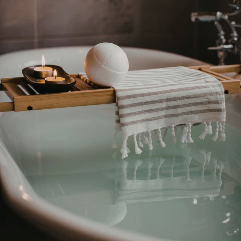 a relaxing bath with bath bomb