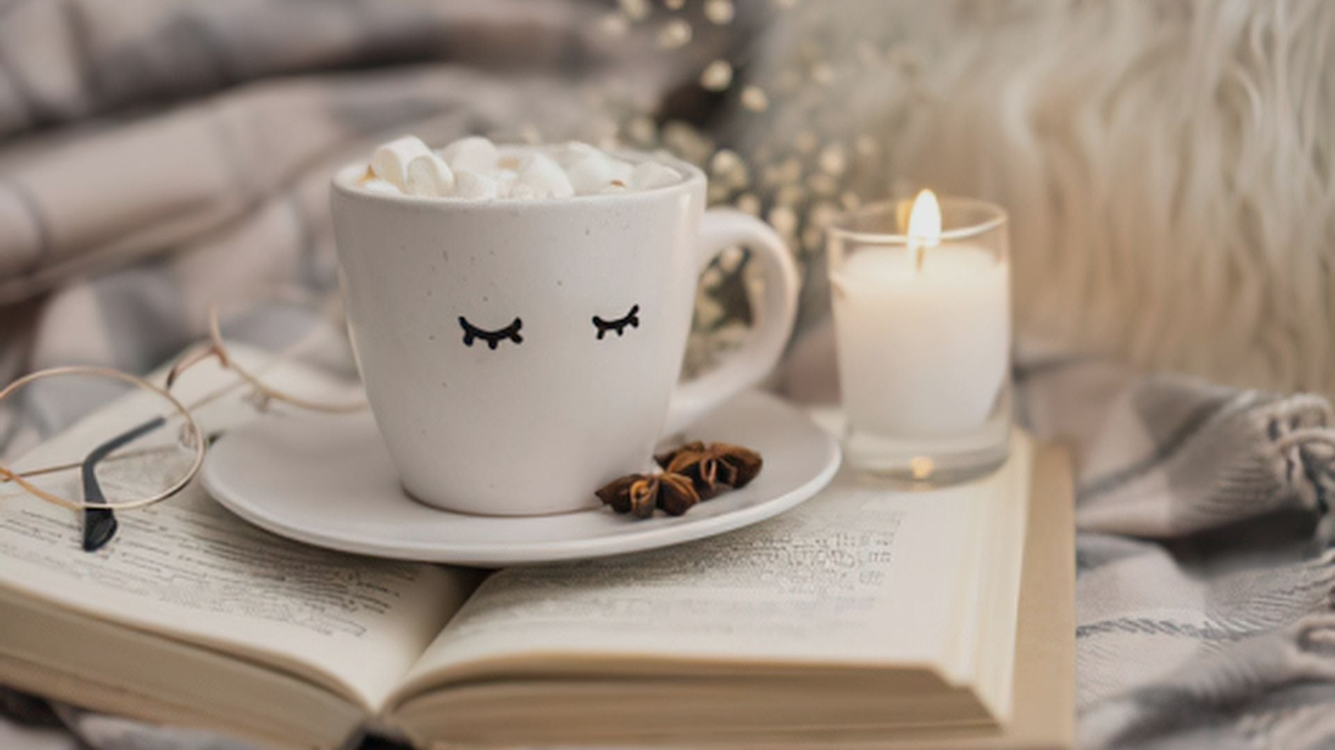 a cozy white mug with marshmallows