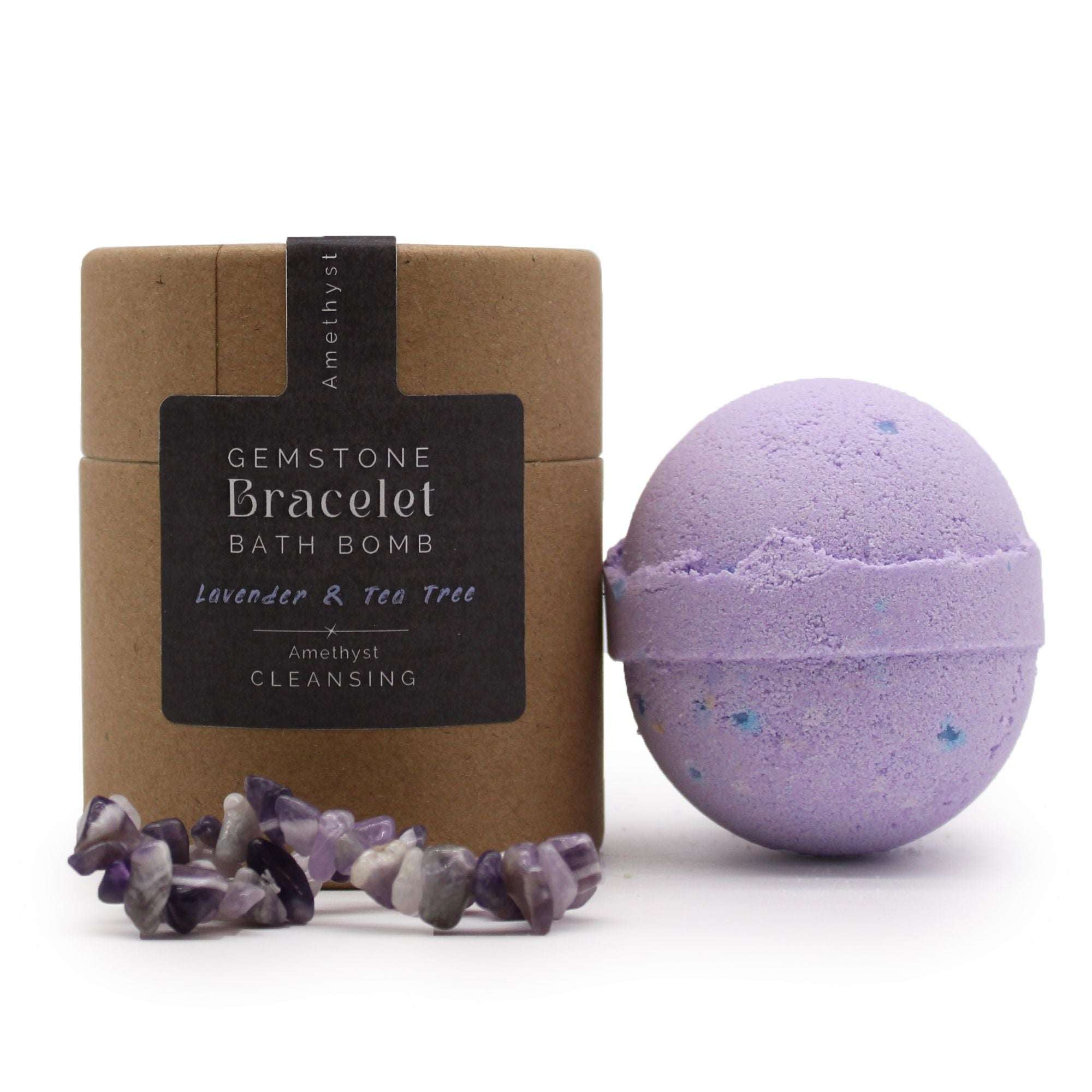 Amethyst bracelet bath bomb with Lavender and Tea Tree fragrance