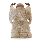 Hand-Carved Hands Up Buddha Statue – Whitewash