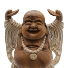 Hand-Carved Hands Up Buddha Statue – Whitewash