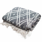 Black & Beige Cotton Throw – 125 × 150 cm