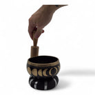 Moon phase singing bowl set – Black 10.7 cm