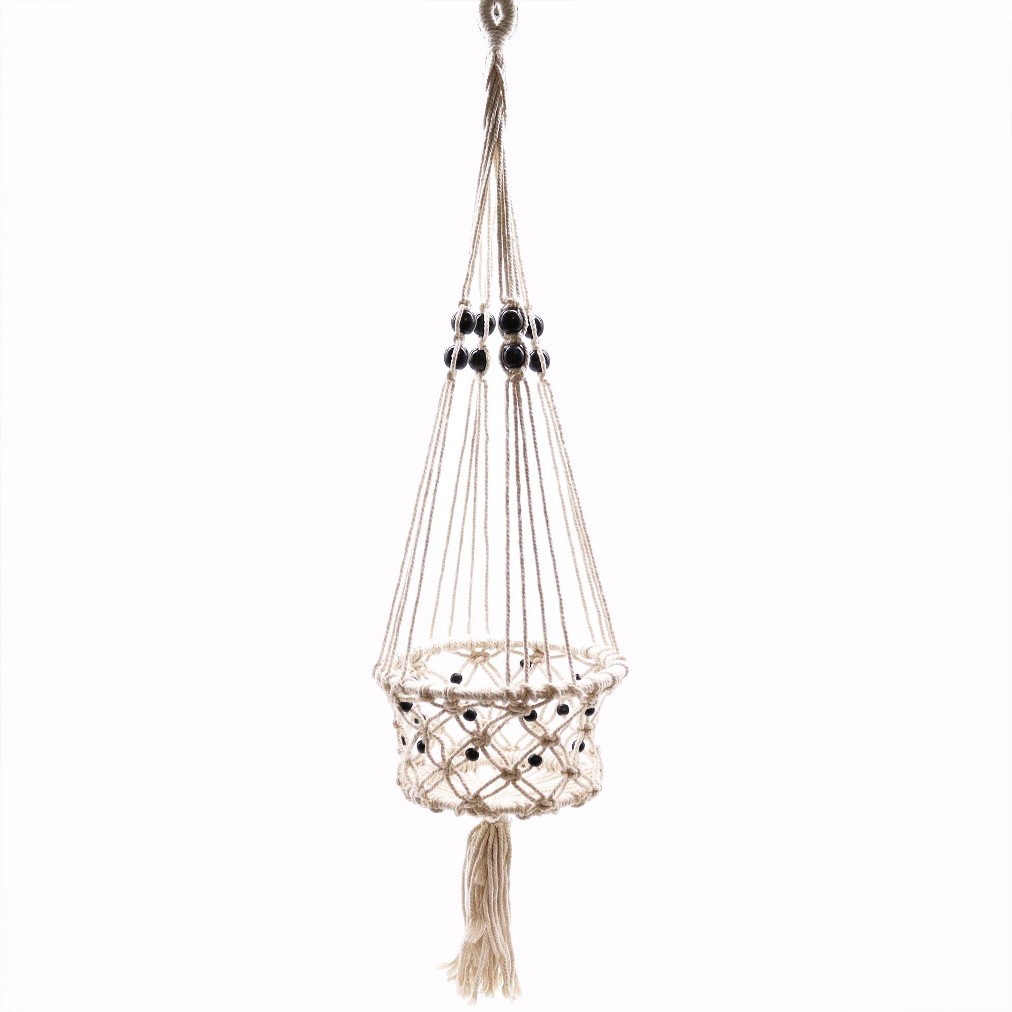 Macramé Plant Holder – Large | Single Beaded