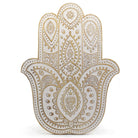 Mango Wood Hamsa Wall Plaque – Whitewash 52 cm