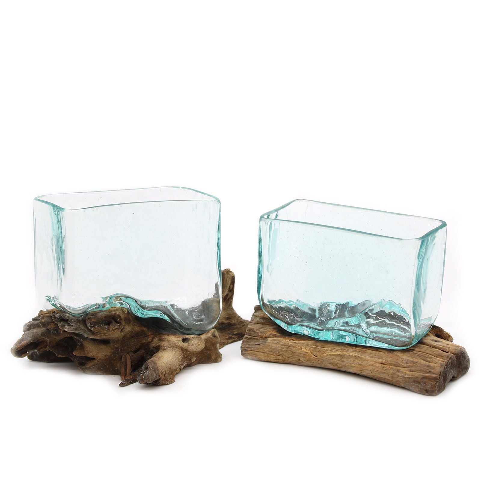 Molten Glass Bowl on Wood – Large