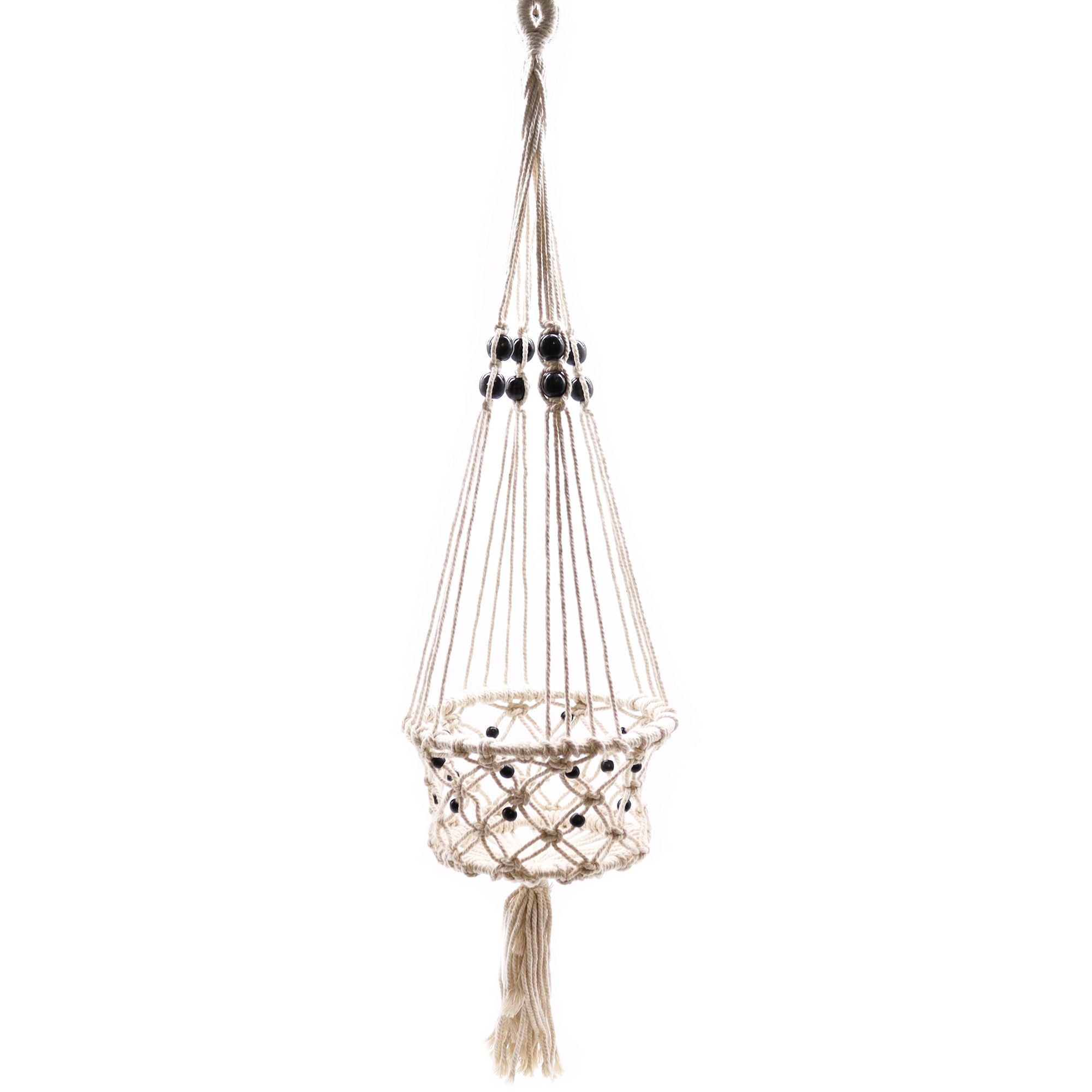 Macramé Plant Holder – Large | Single Beaded