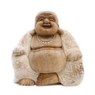 Hand-Carved Happy Buddha Statue – Whitewash