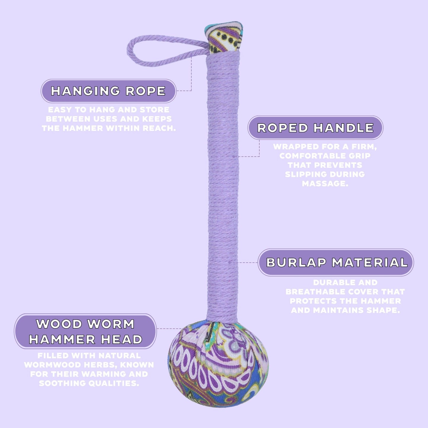 Lavender Wormwood Massage Hammer