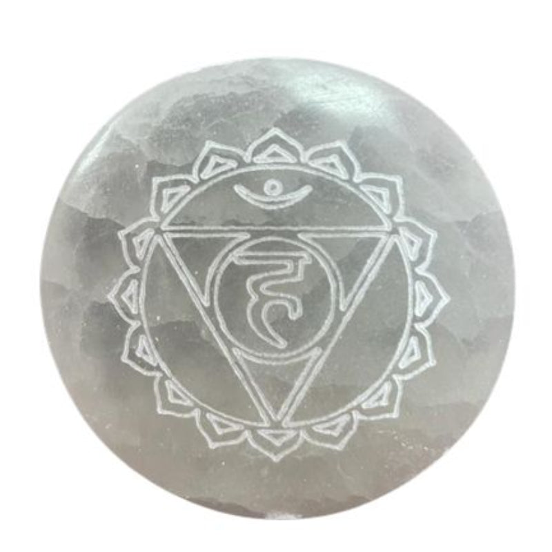 Seven Chakra Selenite Charging Plate Set